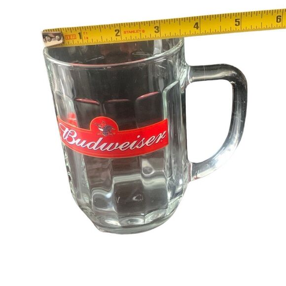 Vintage Budweiser Bud Logo Heavy Glass Beer Mug VCA A Timeless Addition Classic - Picture 13 of 13